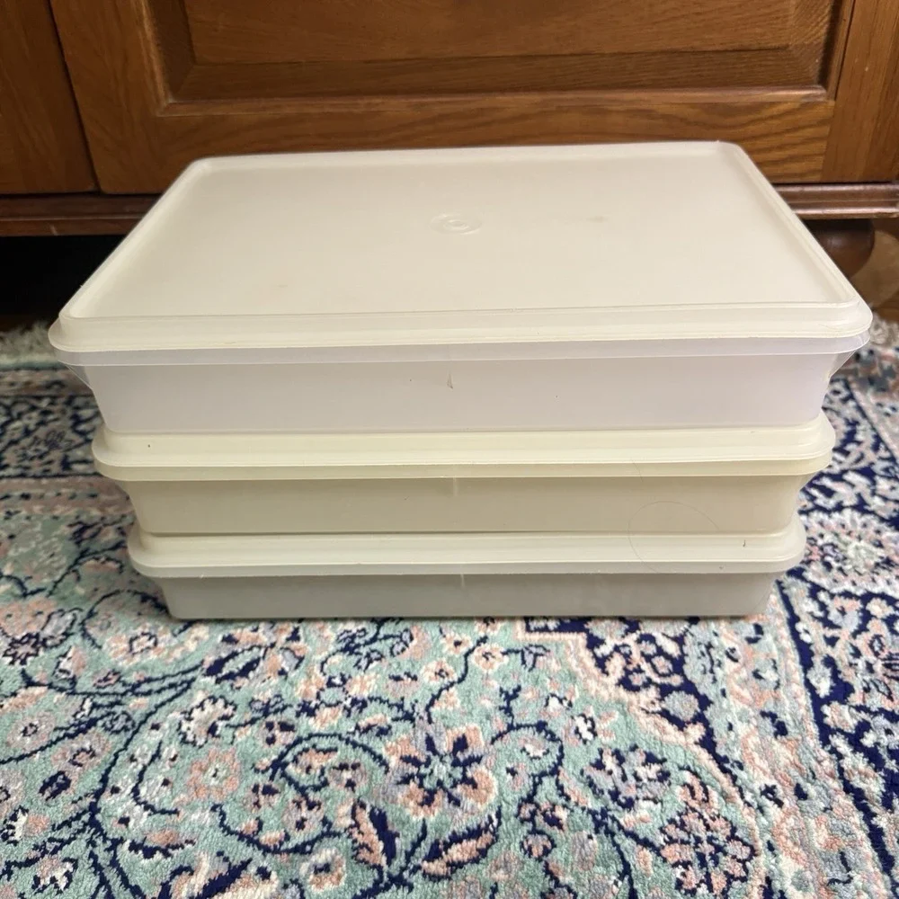 Lot 3 Vintage Tupperware Sheer Rectangular  12